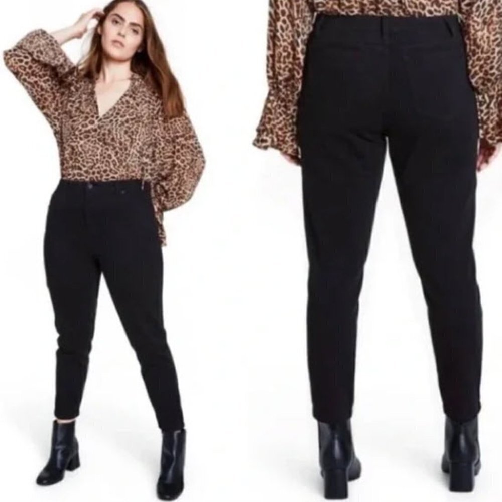 Nili Lotan x Target Womens Size 24W 26W Black High Rise Ankle Skinny Jean New